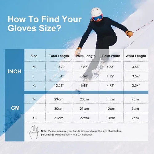 Vista 6 de Durio Guantes de esquí para mujer, impermeables, cálidos, para hombres y mujeres, guantes de nieve antideslizantes para invierno, guantes