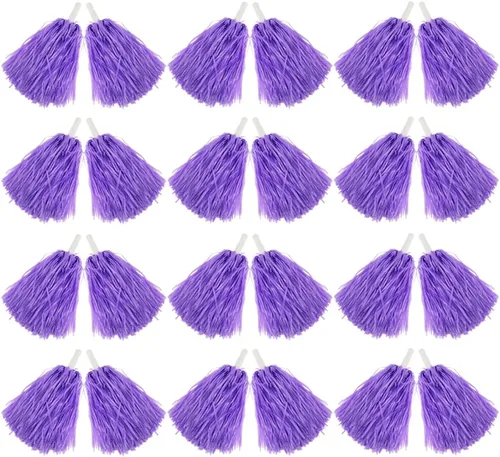Vista 15 de Hooshing 12/24/80 PCS Pompones de Animadoras Deportivos con Espíritu Pompones de Animación de Plástico con Asas para Niños Adultos Equipo Fiesta