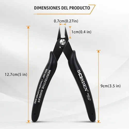 Vista 2 de BOOSDEN Paquete de 5 pequeños cortadores de alambre micro alicates de 5 Micro - Paquete de 5