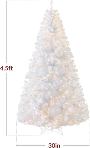 Vista 152 de Best Choice Products Árbol de Navidad azul bebé preiluminado de 6 pies, decoración navideña artificial completa con 947 puntas de rama, 250 luces