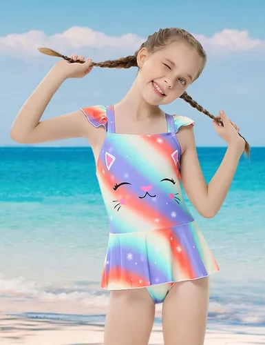Vista 3 de GERU Trajes de baño de una pieza para niñas de 3 a 12 años