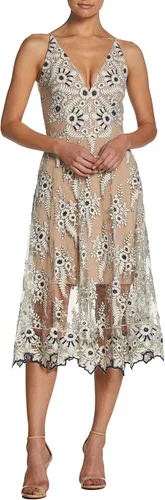 Vista 13 de Dress the Population Vestido midi para mujer Audrey, con escote profundo Begonia