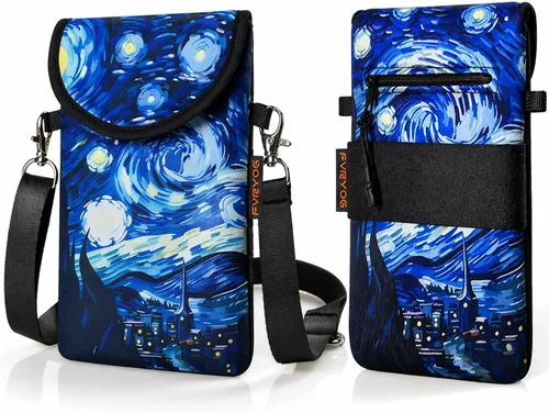 Vista 9 de Funda de neopreno para teléfono con correa cruzada y correa elástica Bear Woodland