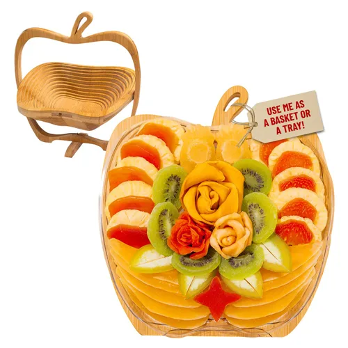 Vista 9 de Cesta de regalo de frutas secas y nueces, bandeja de regalo de aperitivos naturales surtidos saludables, bandeja de comida extra grande para fiesta