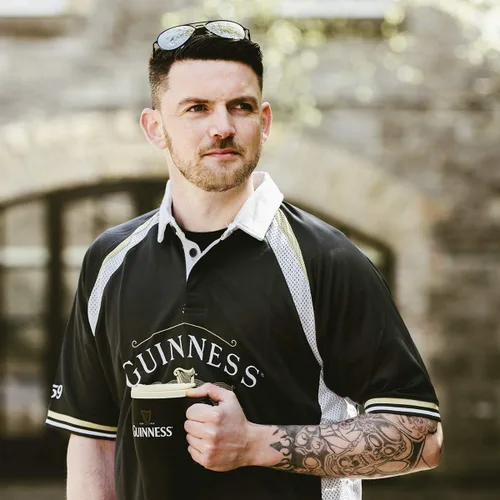 Vista 5 de Guinness - Camiseta de rugby con diseño de color negro