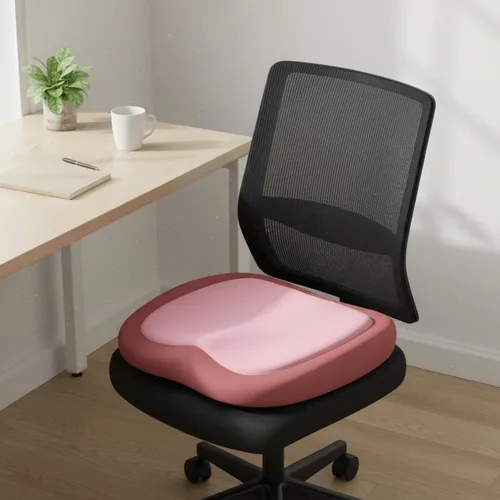 Vista 2 de Memory Foam Seat Cushion Office Chair Pad Pillow Mat with Ergonomic Hip Curve Support Non Slip Bottom Cozy Resilient Foam Thick Padding Suitable