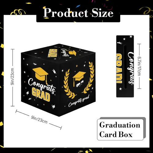 Vista 3 de Caja de tarjetas de graduación, decoraciones de fiesta de graduación 2026, cajas de tarjetas para graduación 2026, soporte para caja de graduación
