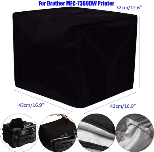 Vista 2 de Cubierta antipolvo para impresora Brother MFC-7360DW - Impermeable, antiestática, tela resistente, negro, 16.9" x 16.9" x 12.6