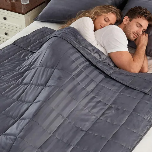 Vista 16 de anfie - Manta con peso para niños (40 x 60 pulgadas, 10 libras), ultrasuave y acogedora, refrescante, lavable a máquina, beige