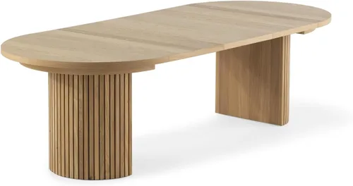 Vista 2 de Transformer Table - Mesa de comedor redonda extensible de madera maciza, mesa de comedor redonda extensible, muebles modernos que ahorran espacio