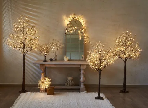 Vista 4 de LITBLOOM Árbol de aliento de bebé iluminado enchufable de 5 pies, 126 luces, árbol de plantas artificiales con luces para decoración de bodas