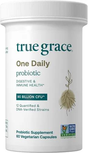 Vista 7 de True Grace One Daily Probiotic - 30 cápsulas vegetarianas - 90 mil millones de UFC - Mezcla de apoyo para la salud intestinal, digestiva e