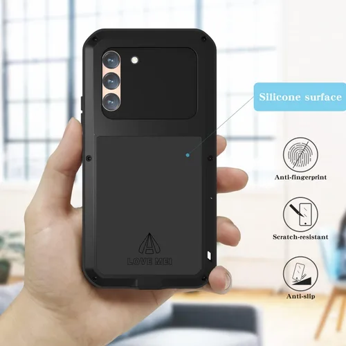 Vista 7 de LOVE MEI Funda militar resistente para Samsung Galaxy S22 Plus, con protector de pantalla de vidrio templado, a prueba de golpes, a prueba de polvo