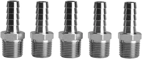Vista 5 de Beduan Acero Inoxidable 1" Púa de Manguera a 1" Macho NPT para Ajuste de Elaboración Casera de Agua y Aire
