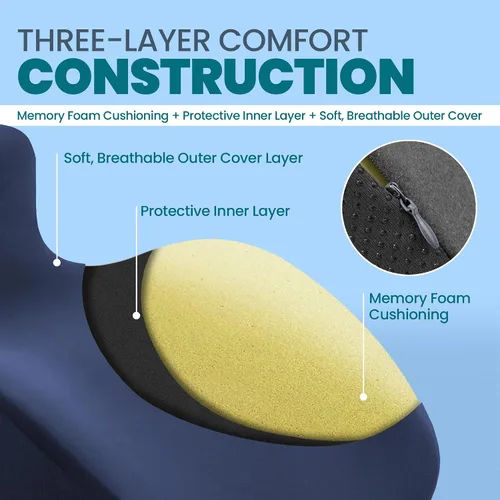 Vista 3 de Almohada de cuña de espuma viscoelástica, almohada ergonómica de lectura y cuña de cama para dormir, soporte de espalda, reflujo ácido y elevación