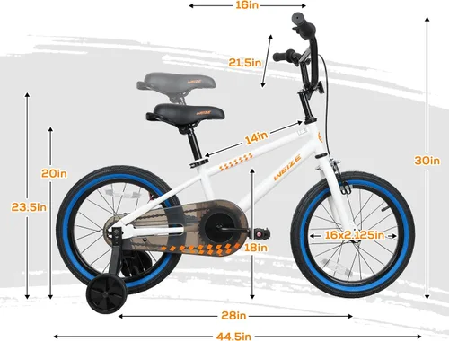 Vista 6 de WEIZE Kids Bike, 16 20 Inch Children Bicycle for Boys Girls Ages 4-12 Years Old, Rider Height 41-62 Inch, Coaster Brake, Multiple Color Options