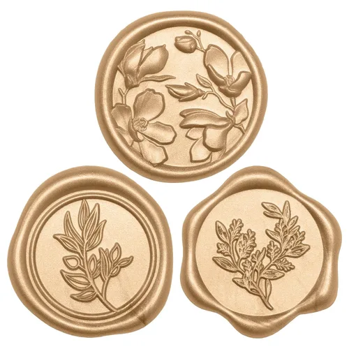 Vista 24 de UNIQOOO Adhesivos de Sello de Cera - (3 Diseños en 1 Paquete) Adhesivos de Sello para Sobre de Invitación de Boda, 60 Piezas Adhesivos