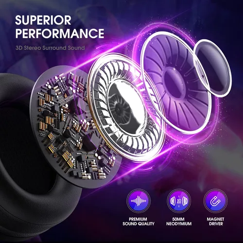 Vista 3 de Ajsaki Actualizado 2022 Auriculares para juegos K9 auriculares para juegos con luces LED RGB cancelación de ruido auriculares estéreo PS Vita