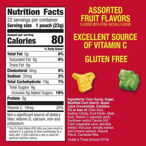 Vista 2 de Pokemon - Snacks con sabor a frutas, sin grasa y sin gluten, 17.6 onzas (22 bolsas)
