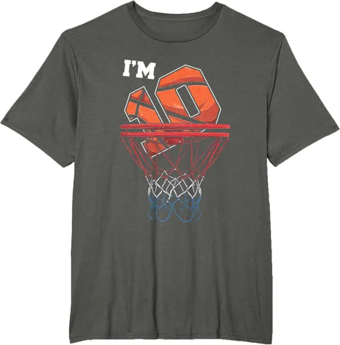 Vista 5 de Camiseta de regalo de cumpleaños con red de baloncesto de 10 años, Negro