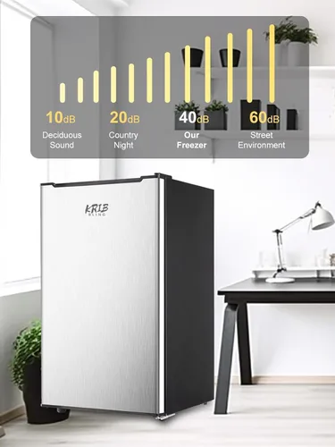 Vista 10 de Congelador vertical compacto de 3.0 pies cúbicos Mini congelador de una sola puerta Congelador Plata