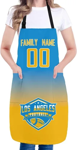 Vista 10 de Delantal personalizado con nombres y números personalizados, regalo para mamá y esposa, fanáticos, mujeres, cocina de cocina