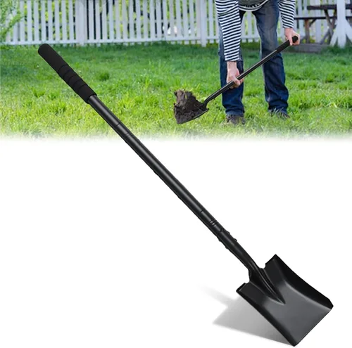 Vista 8 de Pala Pequeña para Cavar con Mango de Metal, Pala de Jardín de 111 cm de Resistencia, Ideal para Jardinería, Escarbado, Plantación, Acampada