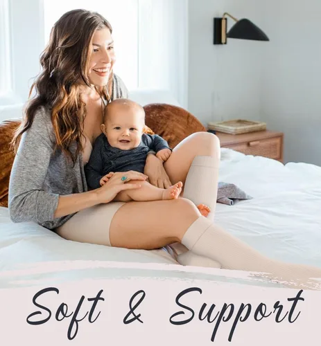 Vista 3 de COOLOVER 4 pares de calcetines de compresión para mujeres y hombres, el mejor apoyo para circulación, correr, atletismo, enfermería, viajes, embarazo