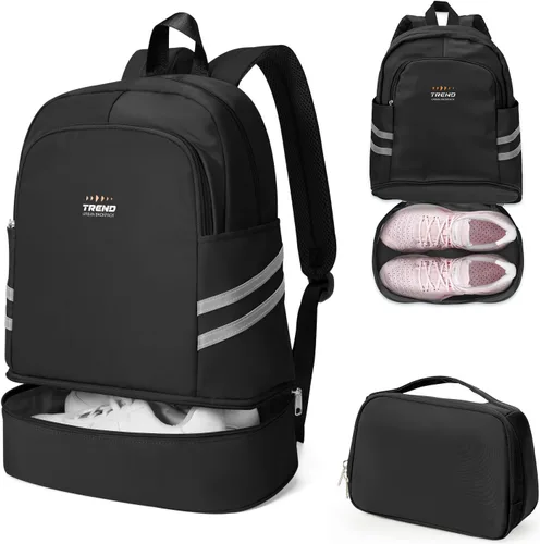 Vista 20 de coofay Mochila de gimnasio para mujer, bolsa de gimnasio con compartimento beige (A-Beige)