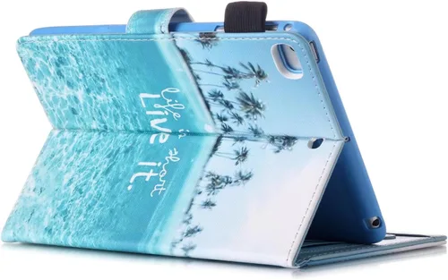 Vista 4 de Funda para iPad mini, FANCITY Mini 4 Mini 5 Mini 3/2/1 con función de encendido y apagado automático con soporte