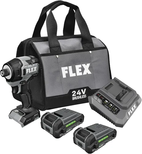 Vista 9 de FLEX FX1331-1A taladro inalámbrico sin escobillas de 24V 1/4-pulgada compacto con modo de tornillo autoperforante, kit con batería de litio de 2.5Ah