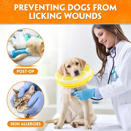 Vista 3 de Cono inflable para perro, collar inflable protector para perros pequeños, alternativa suave y ajustable al cono para mascotas después de la cirugía