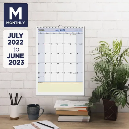 Vista 2 de AT-A-GLANCE Calendario de pared 2022-2023, mensual académico, 12 x 17 pulgadas, mediano, QuickNotes (PM5328)