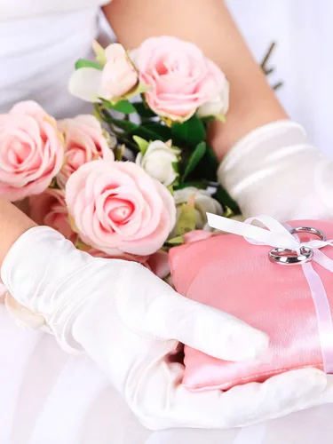 Vista 5 de 4 pares de guantes cortos de satén para mujer guantes de longitud a la muñeca guantes de ópera
