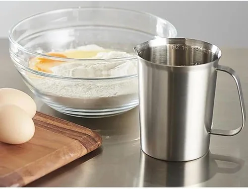 Vista 5 de CURTA Taza medidora de acero inoxidable 18/8 con mango y labio de vertido, 16 oz (2 tazas, 16.9 fl oz)