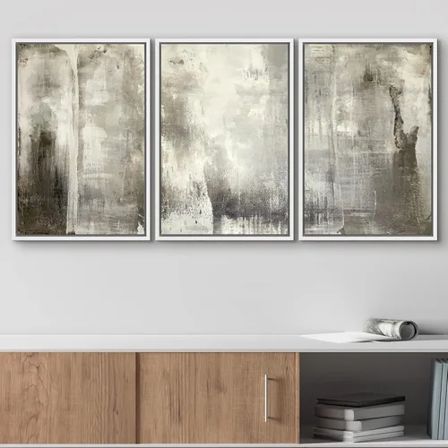Vista 61 de wall26 Lienzo enmarcado para pared, juego de arte de acuarela pastel, paisaje rural, ilustraciones con formas abstractas, arte moderno, decorativo