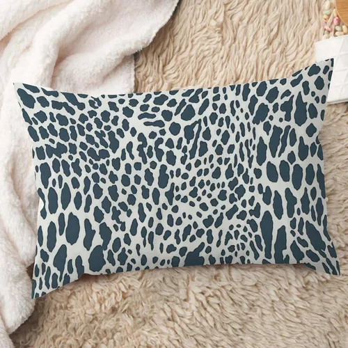Vista 45 de ArogGeld Funda de cojín lumbar con estampado de leopardo y guepardo negro, funda de almohada para sofá, con manchas de animales marrones y negros