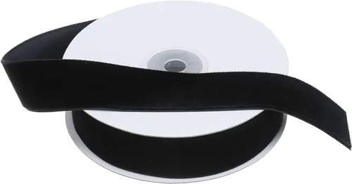 Vista 2 de COTOWIN Cintas de terciopelo triturado de 1 pulgada, 8 yardas (negro, 1 pulgada)