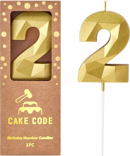 Vista 9 de Crystal Gold - Velas de cumpleaños con número 0 de 2.76 pulgadas, velas doradas y de números de pastel para celebración de fiesta