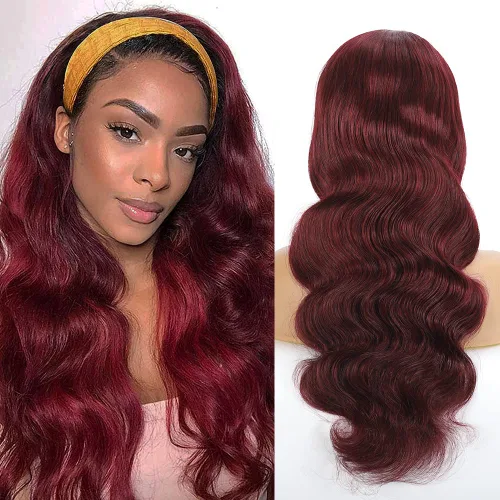 Vista 14 de Peluca rizada con diadema de cabello humano sin encaje frontal, pelucas rizadas para mujeres negras, cabello humano sin pegamento, 100% cabello