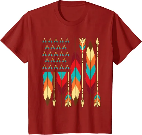 Vista 70 de Native American Bandera - Camiseta de veteranos indígenas del Mes del Orgullo, Negro, S