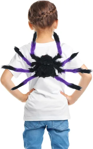 Vista 7 de Matiniy Conjunto de disfraz de araña de Halloween con diadema y falda tutú
