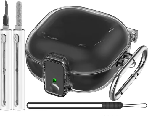 Vista 10 de Inesore Funda para Samsung Galaxy Buds FE/Galaxy Buds 2/Pro/Galaxy Buds Live, con carcasa de bloqueo de seguridad, accesorios con llavero/correa