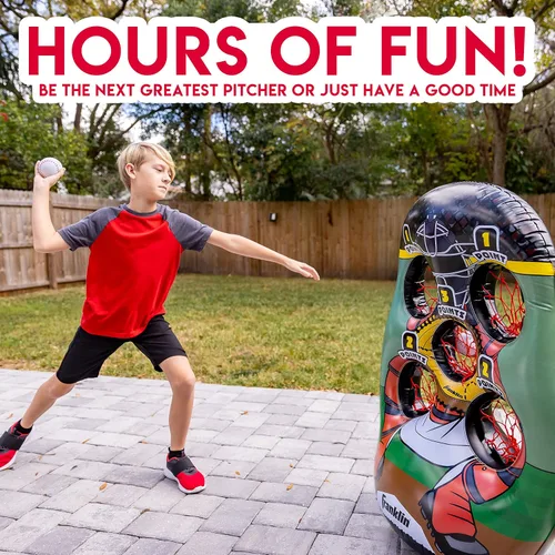 Vista 4 de Franklin Sports Juego Inflable de Lanzamiento de Objetivo para Niños - Juego Mini de Lanzamiento - Juego de Juguete Portátil para Interiores