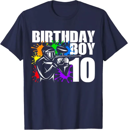 Vista 45 de Camiseta de 10 años de antigüedad, fiesta de cumpleaños para niños, Negro, S