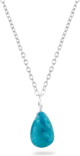 Vista 17 de Collar con colgante de piedras preciosas naturales, cristales curativos, delicadas piedras de lágrima, joyería bohemia hecha a mano, piedra