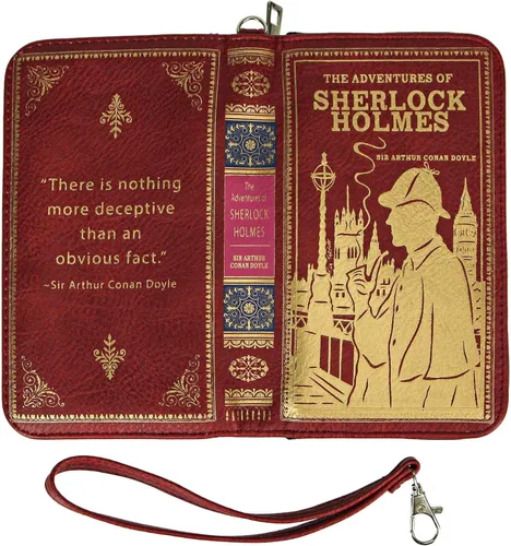 Vista 5 de Things2Die4 Sherlock Holmes - Cartera para identificación con cierre a presión, Rojo