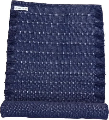 Vista 15 de Jaipur Art & Rugs - Alfombra de yoga de algodón, respetuosa con el medio ambiente, tejida a mano, gruesa (0.945 x 2.835 x 0.197 in)