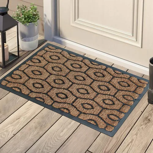 Vista 2 de A1 Home Collections A1HOME200003 Felpudo de goma y fibra de coco resistente, 18 x 30 pulgadas, panal