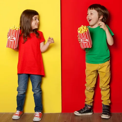 Vista 5 de 300 bolsas de papel para palomitas de maíz a granel de 1 onza desechables de carnaval, bolsas rojas para golosinas, accesorios para máquina